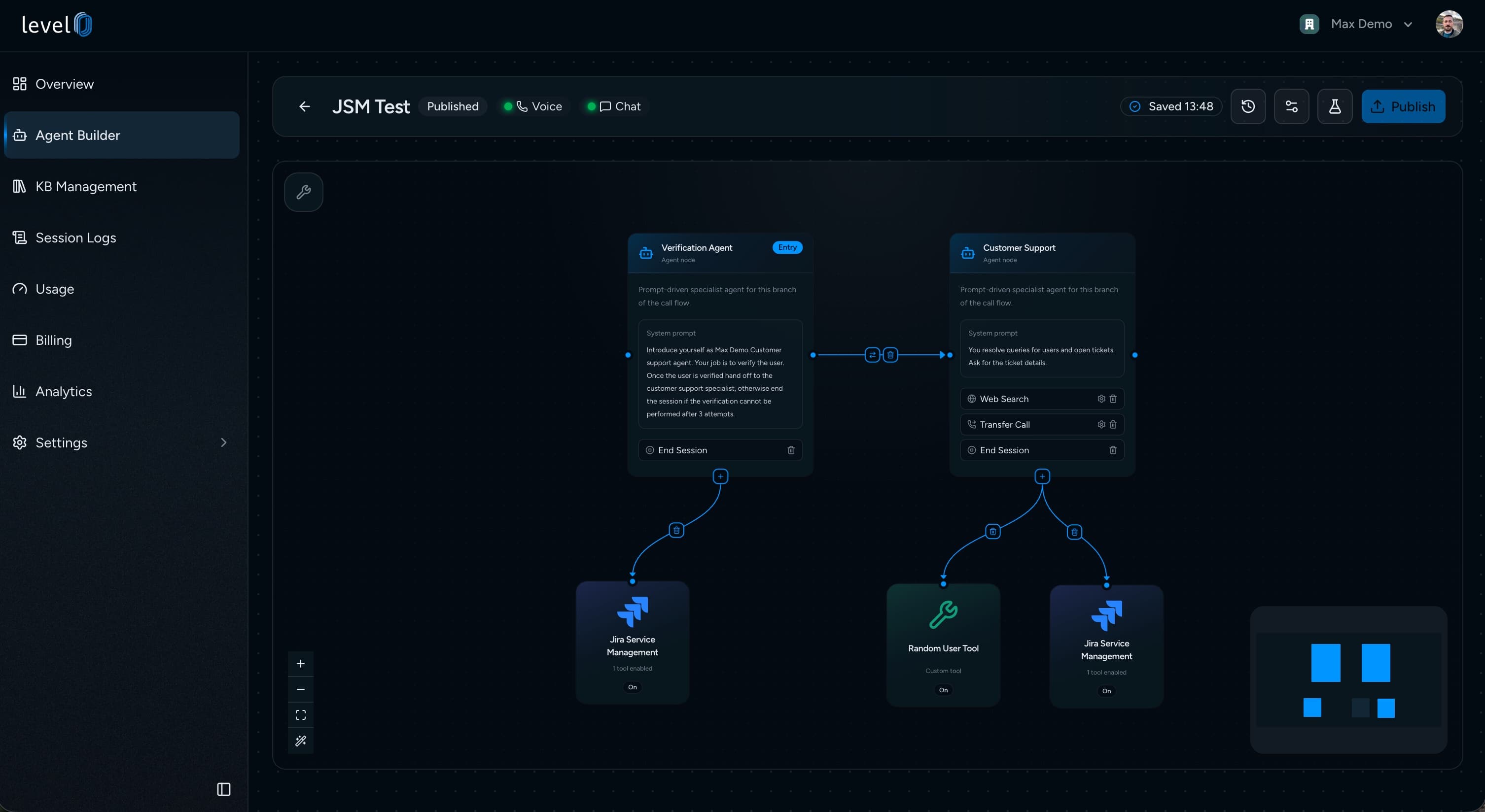 The Level0 agent builder